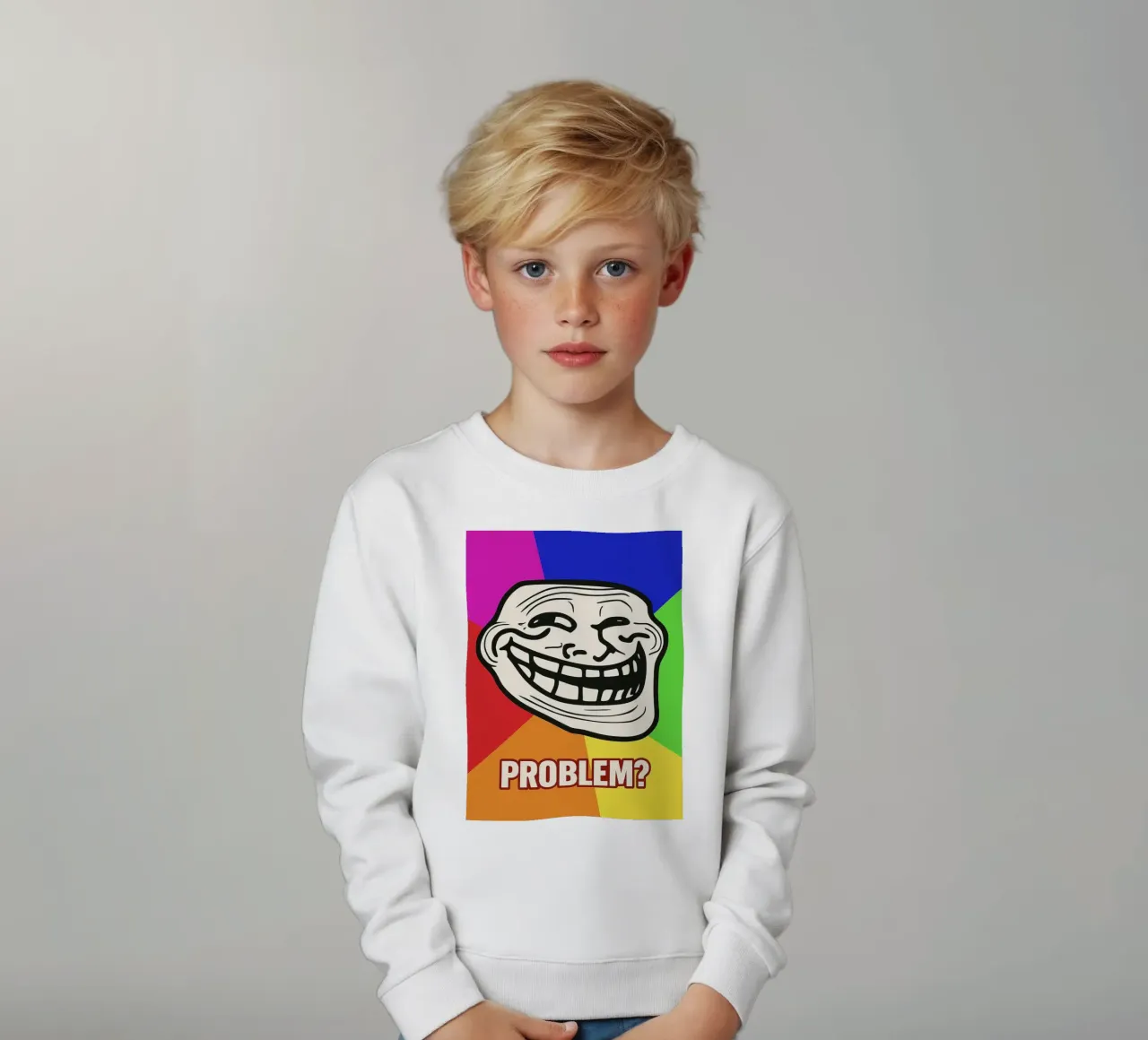 problema faccia buffa felpa bambino da boeboe