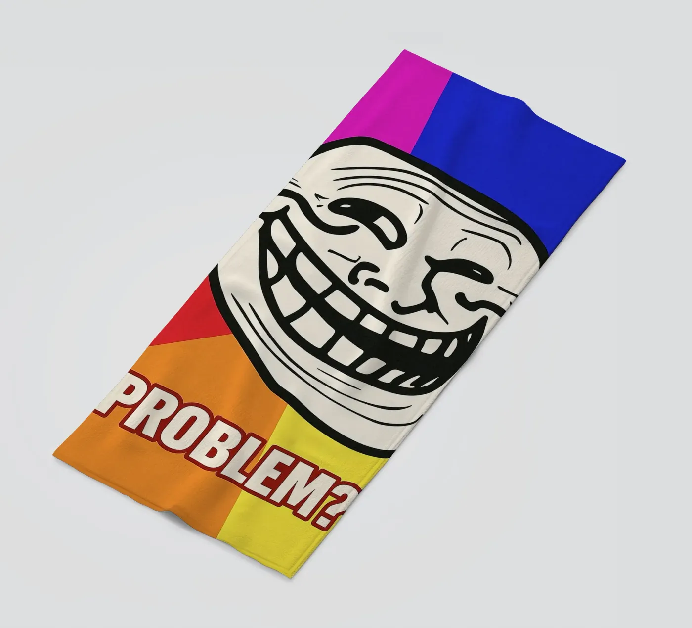 problem funny face beach towel by boeboe