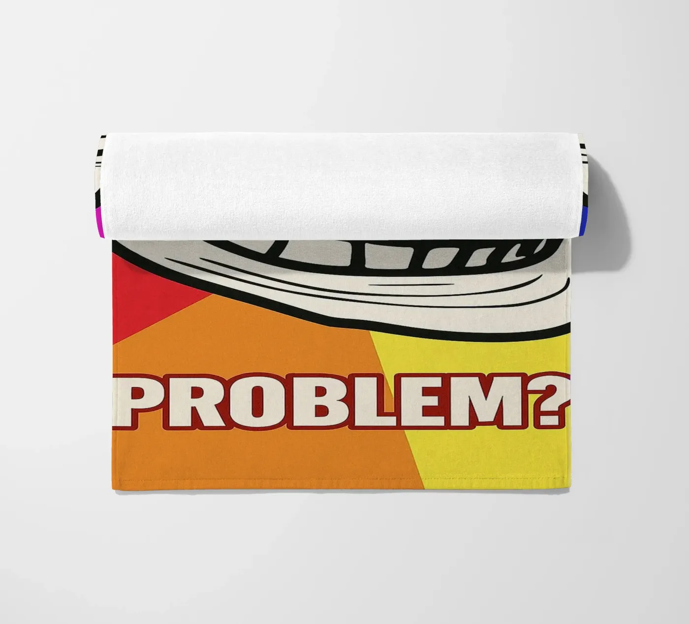 problem funny face beach towel by boeboe