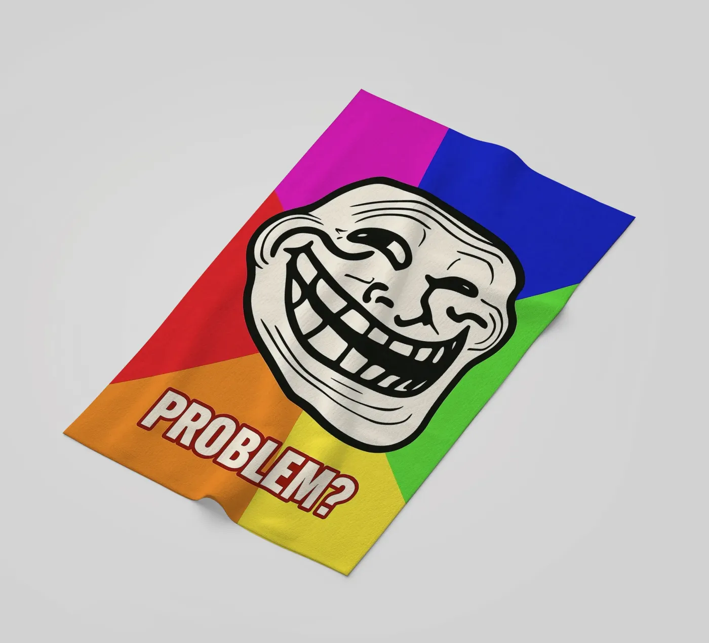 problem funny face beach towel by boeboe
