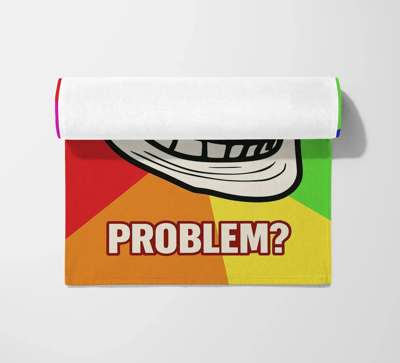 problem funny face beach towel by boeboe