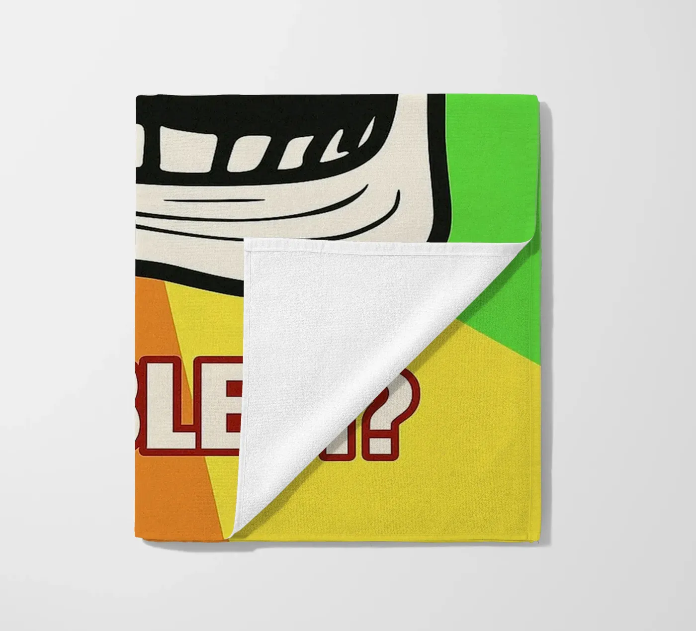 problem funny face beach towel by boeboe