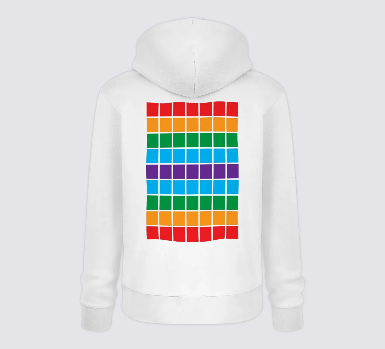 quadrato arcobaleno colore felpa con cappuccio da boeboe