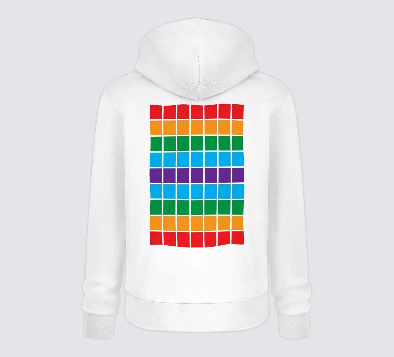 quadrato arcobaleno colore felpa con cappuccio da boeboe