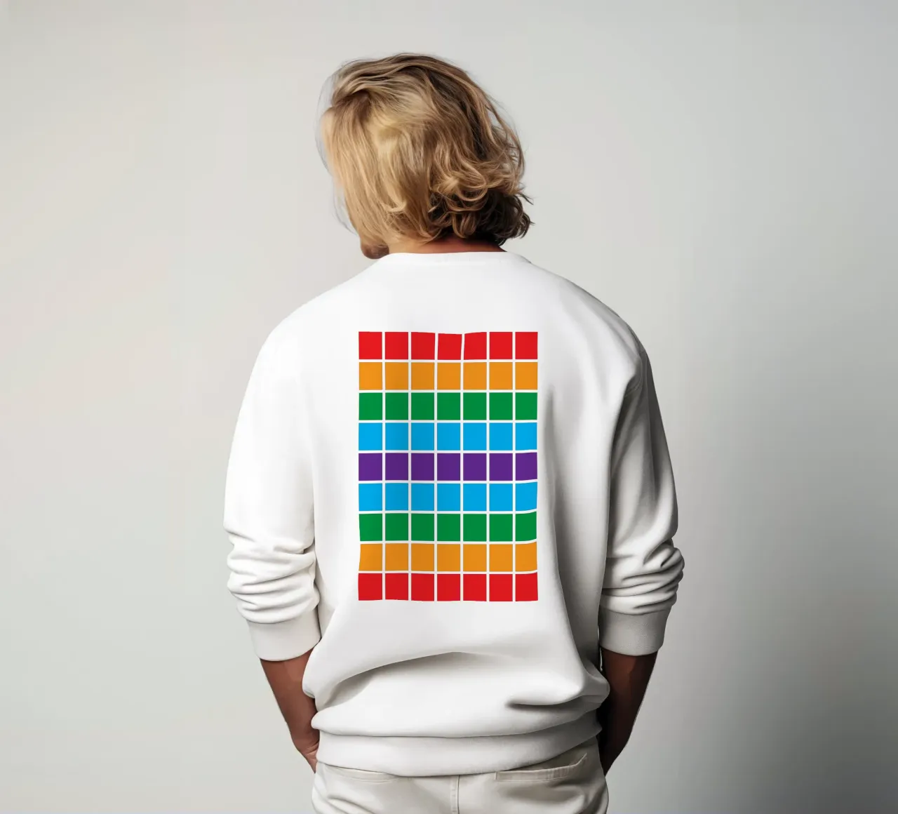 quadrato arcobaleno colore felpa da boeboe