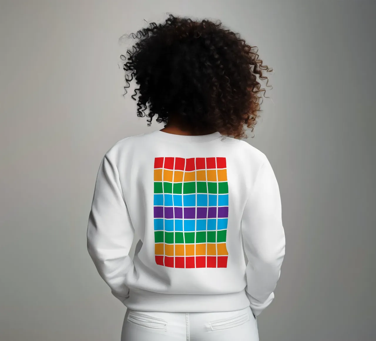 quadrato arcobaleno colore felpa da boeboe