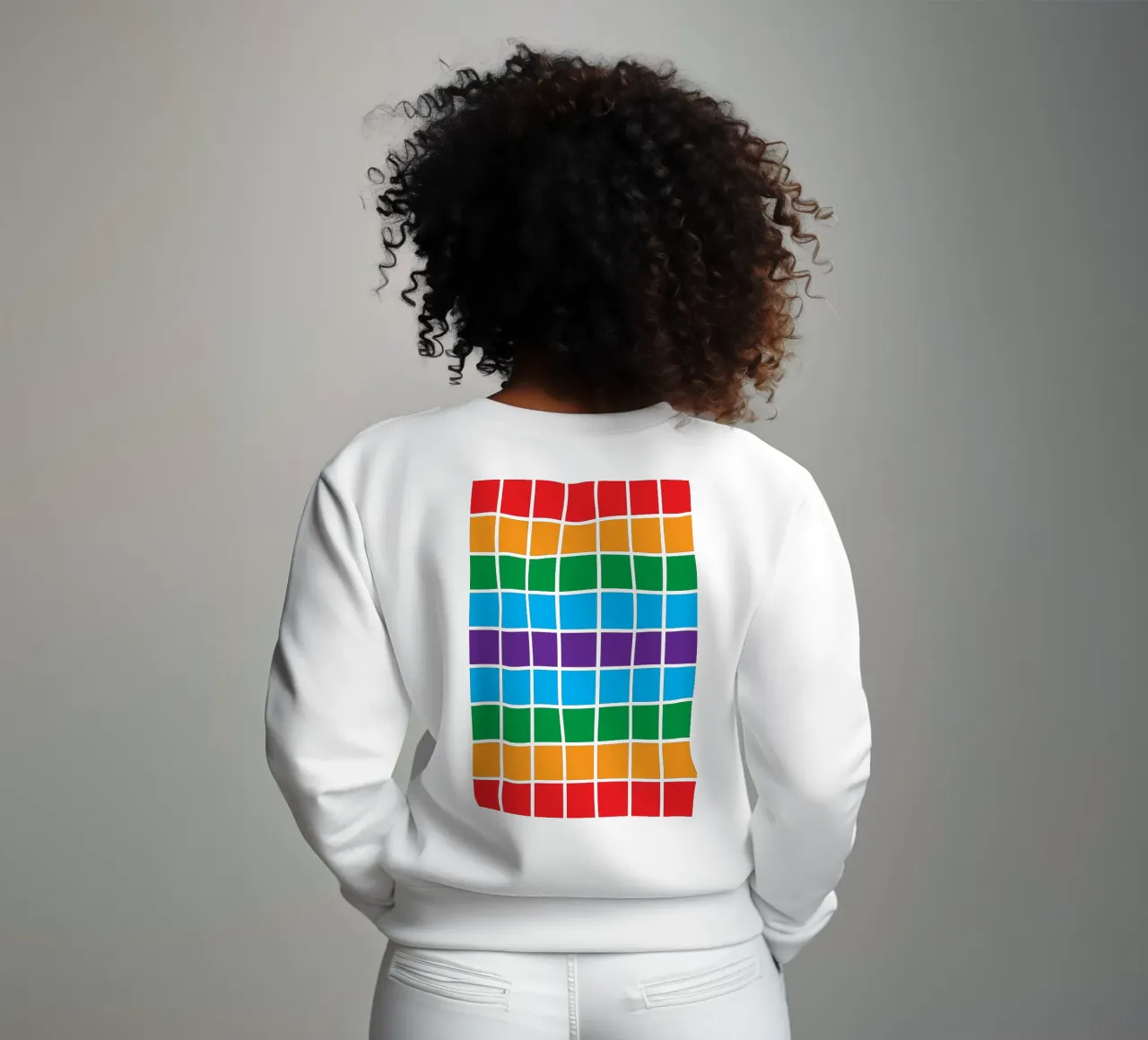 quadrato arcobaleno colore felpa da boeboe