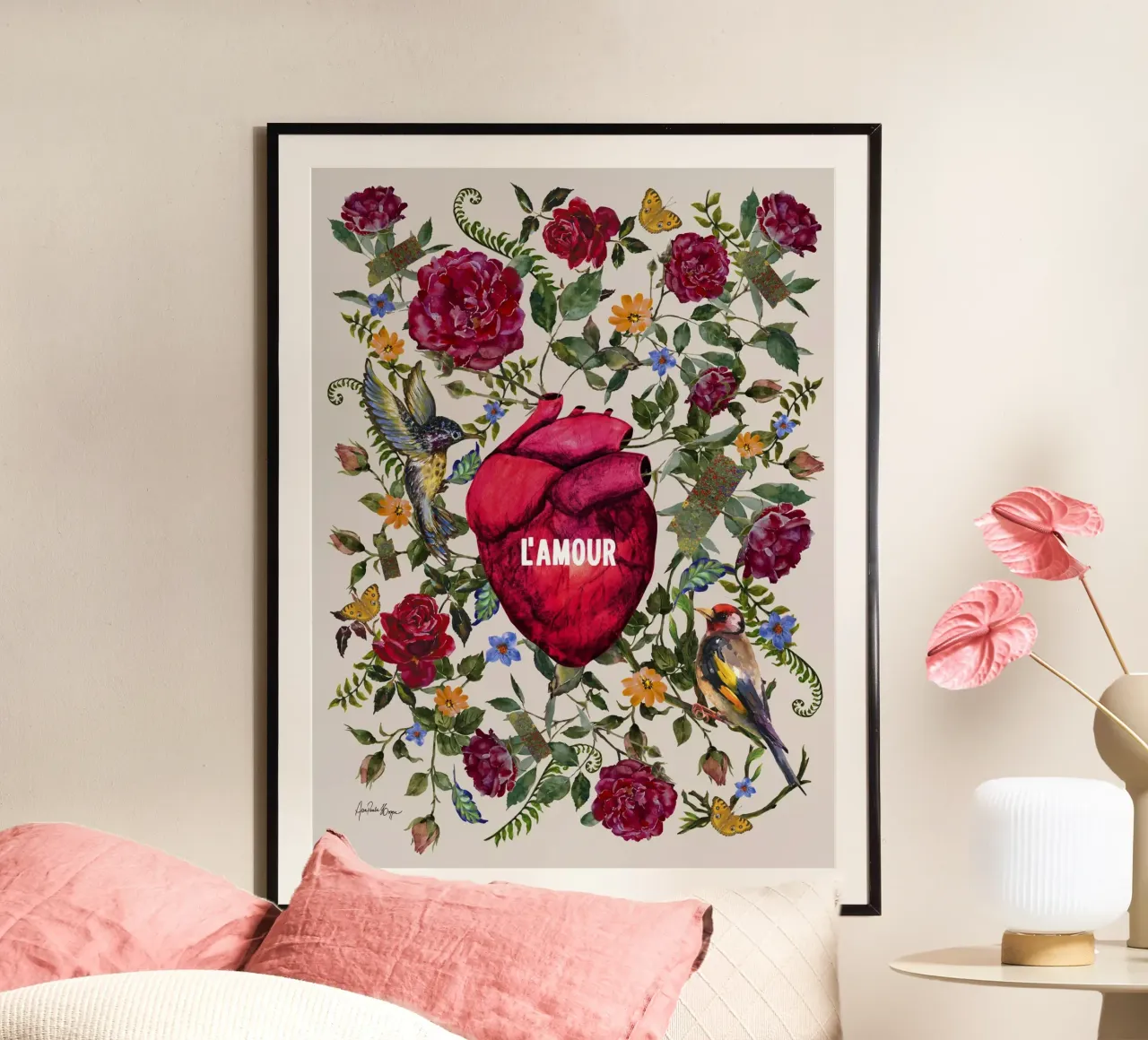 L´amour poster con telaio in alluminio da Ana Paula Hoppe