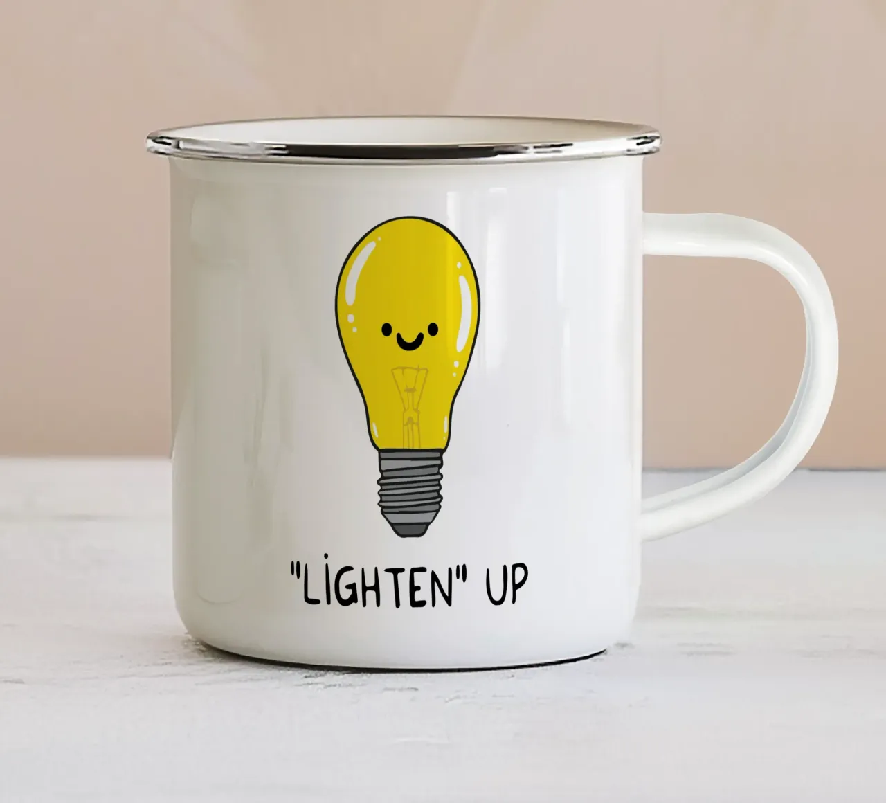 lampada illuminante tazza in smalto da boeboe