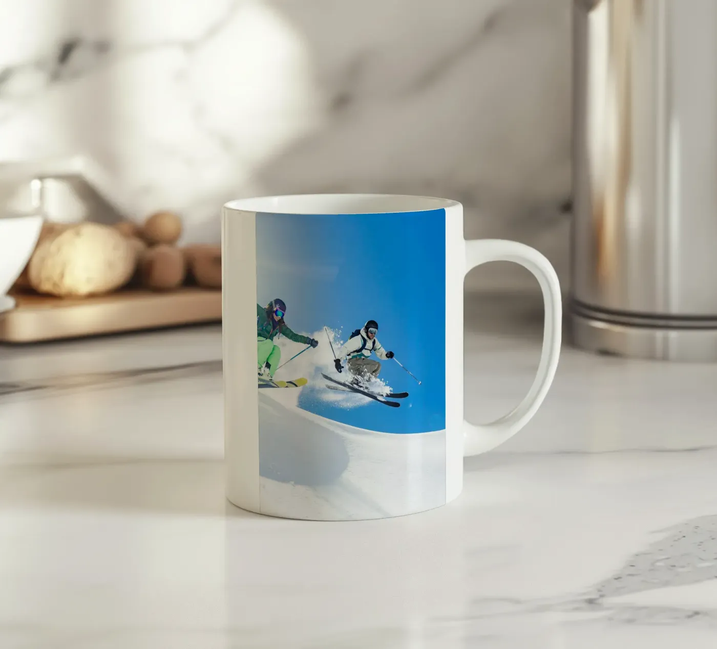 Lets Go Ski ceramic mug by LucasWest