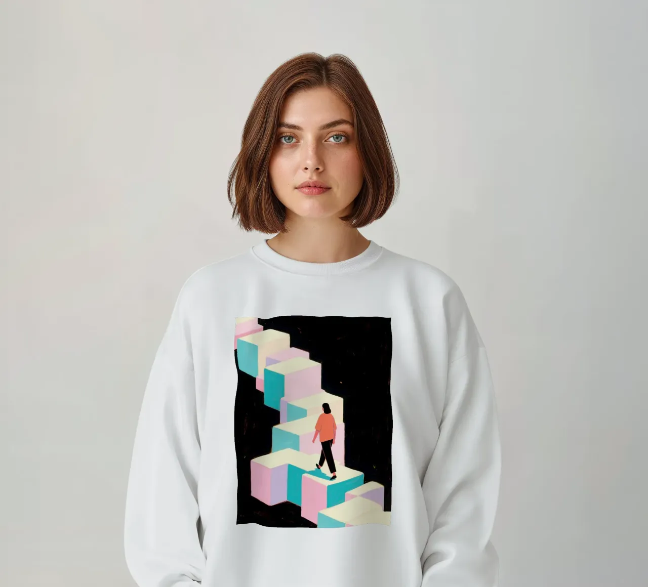 Persona che cammina in un cubo felpa da Slash Shop