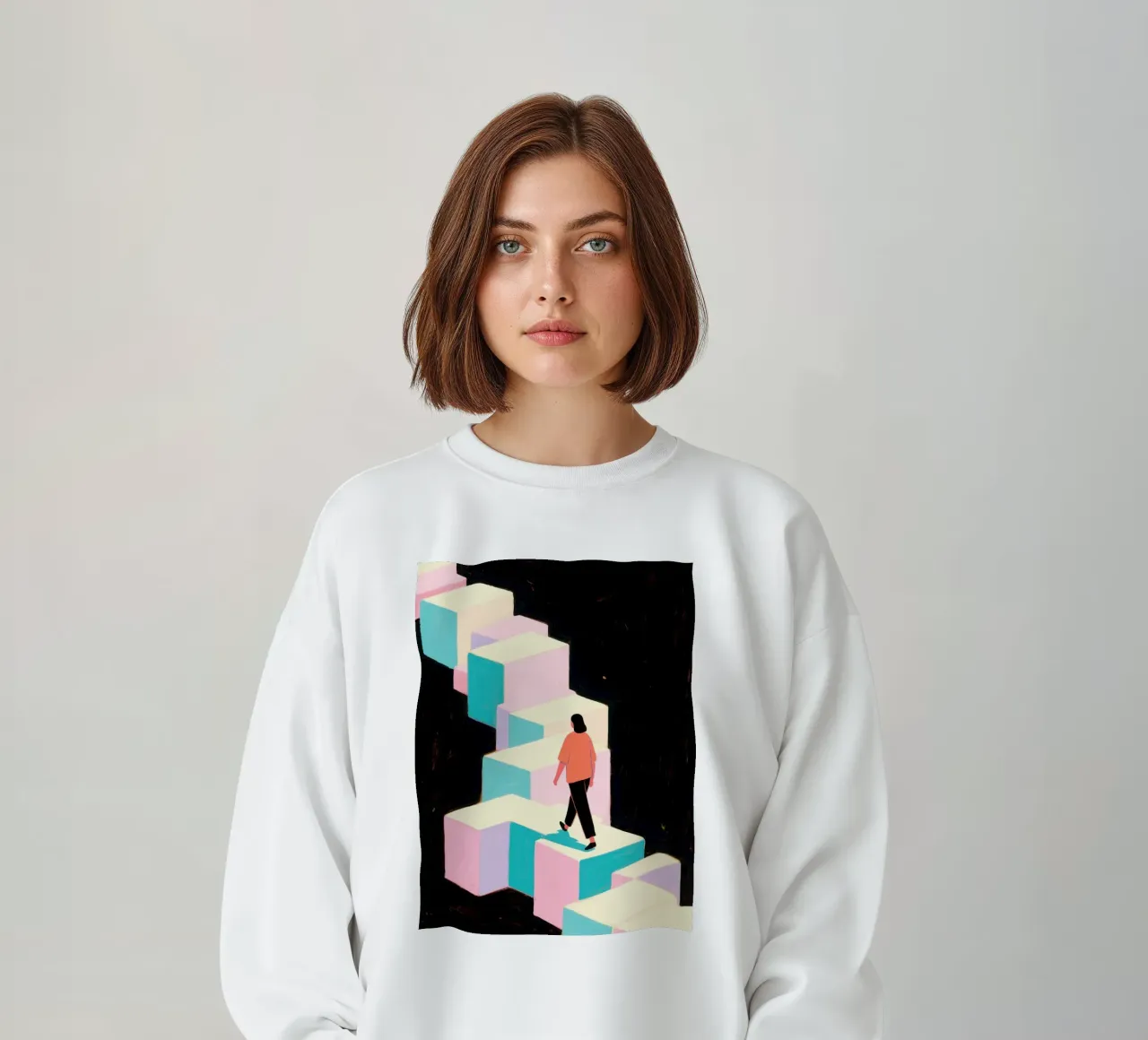 Persona che cammina in un cubo felpa da Slash Shop