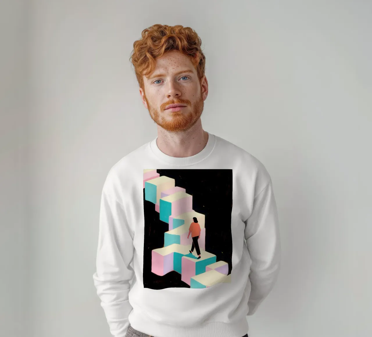 Persona che cammina in un cubo felpa da Slash Shop