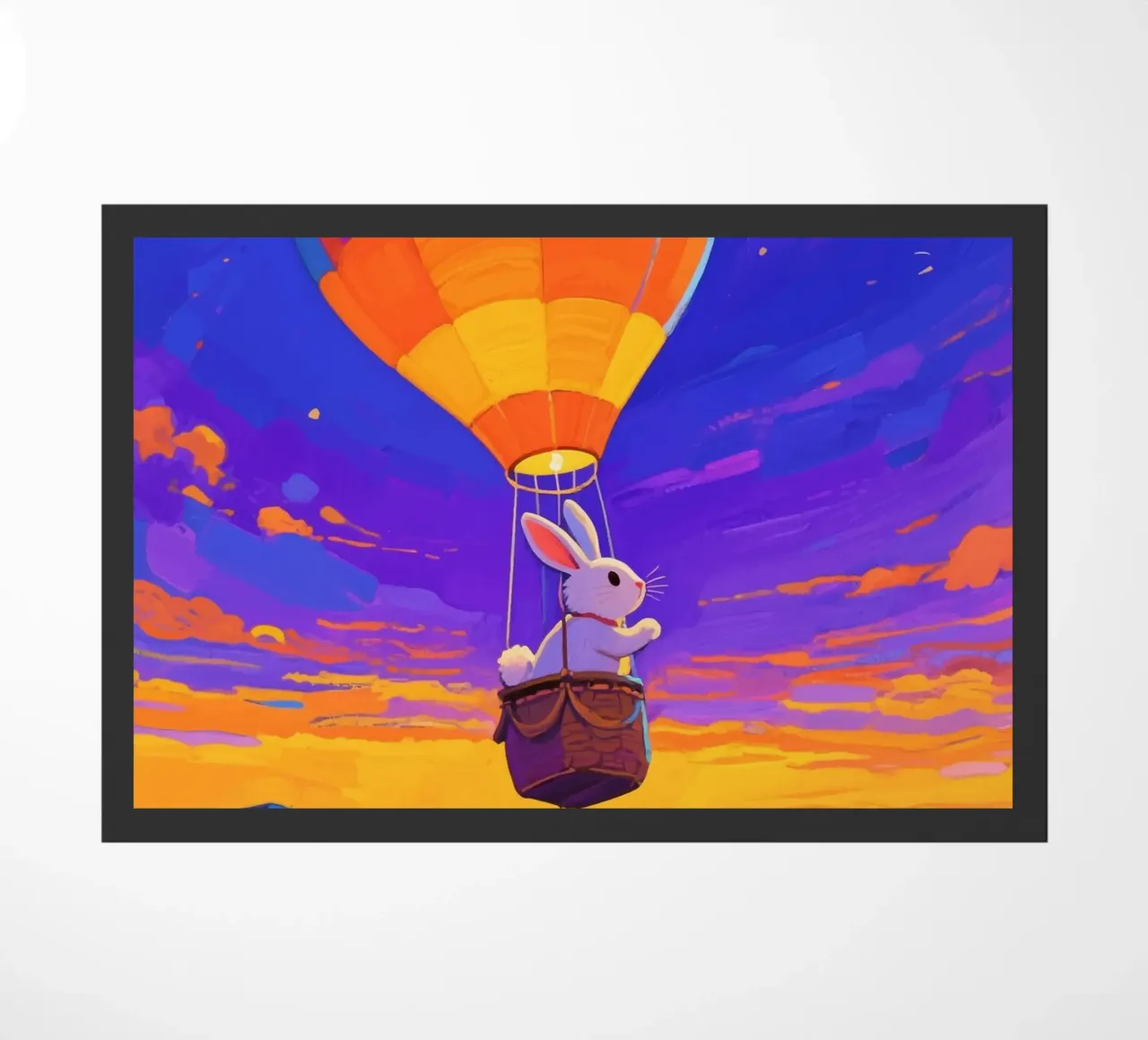 Coniglio in mongolfiera zerbino da Slash Shop