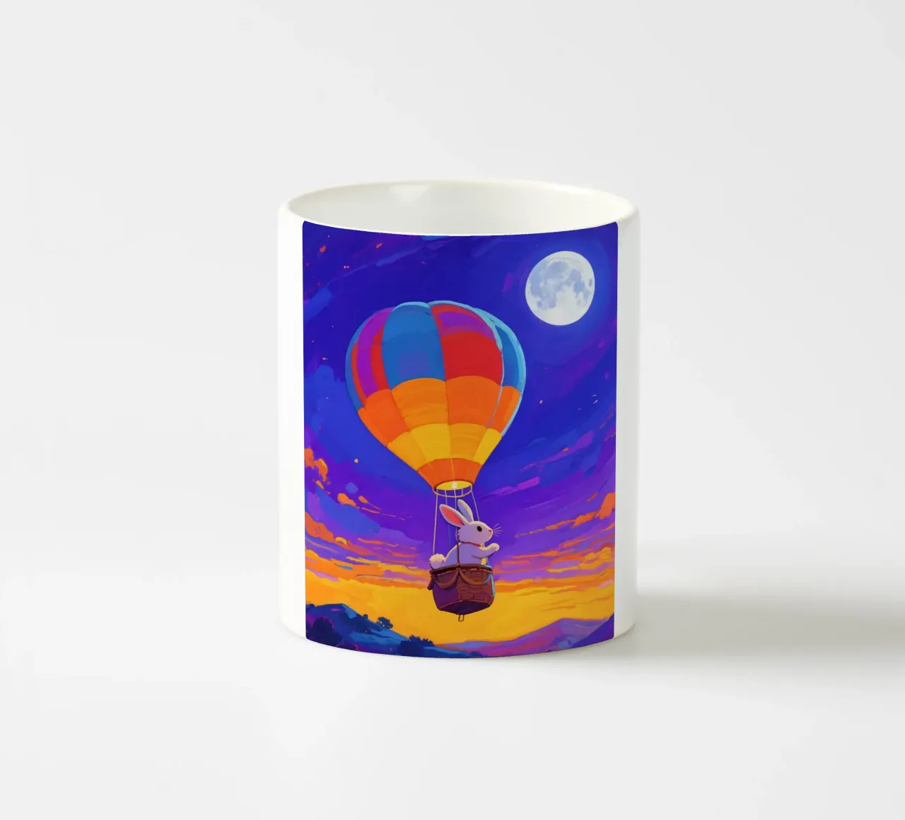 Coniglio in mongolfiera tazza in ceramica da Slash Shop