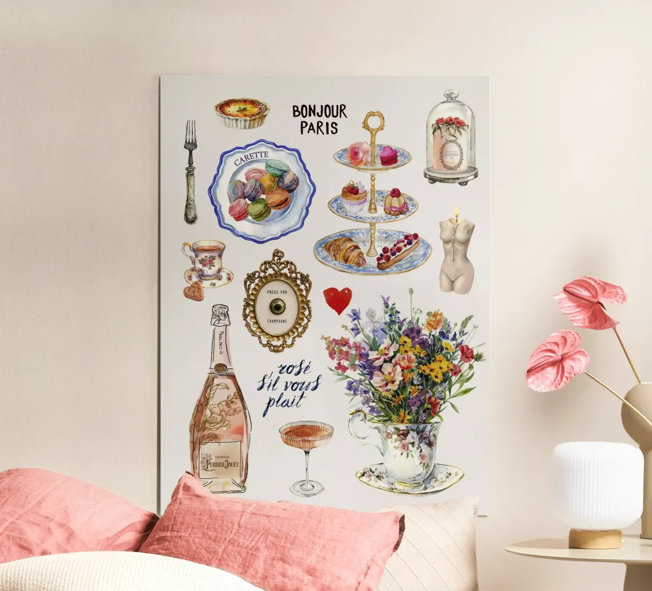 Rose s´il vous plait poster con telaio in alluminio da Ana Paula Hoppe