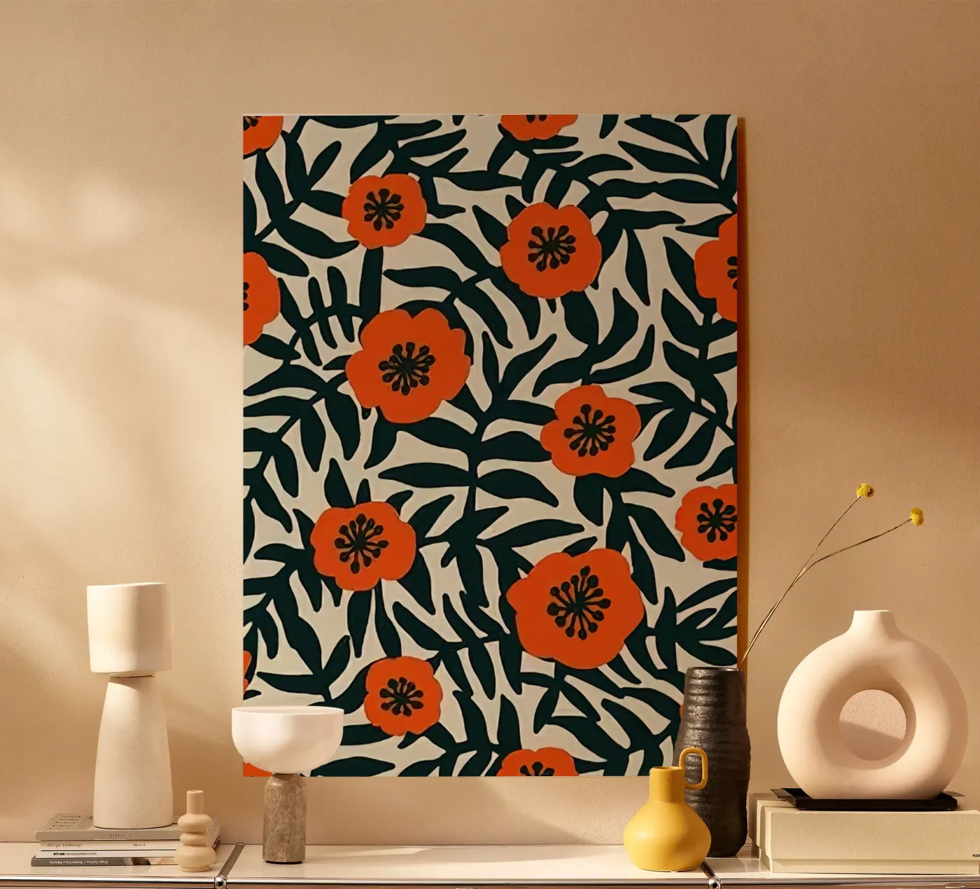 Flower brown acrylic glass by Trace Simonis Flowers