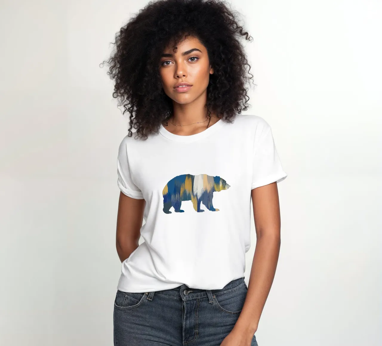 Bär Blau & Gelb Frauen T-Shirt von Orara Studio