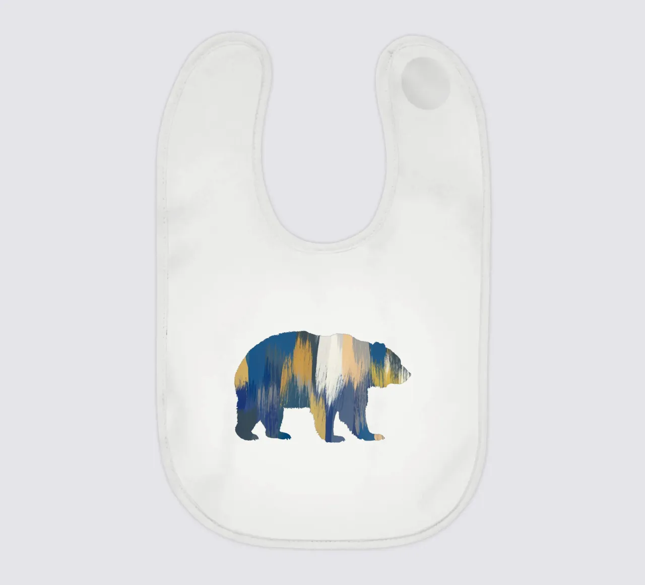 Orso blu e giallo bavaglino da Orara Studio