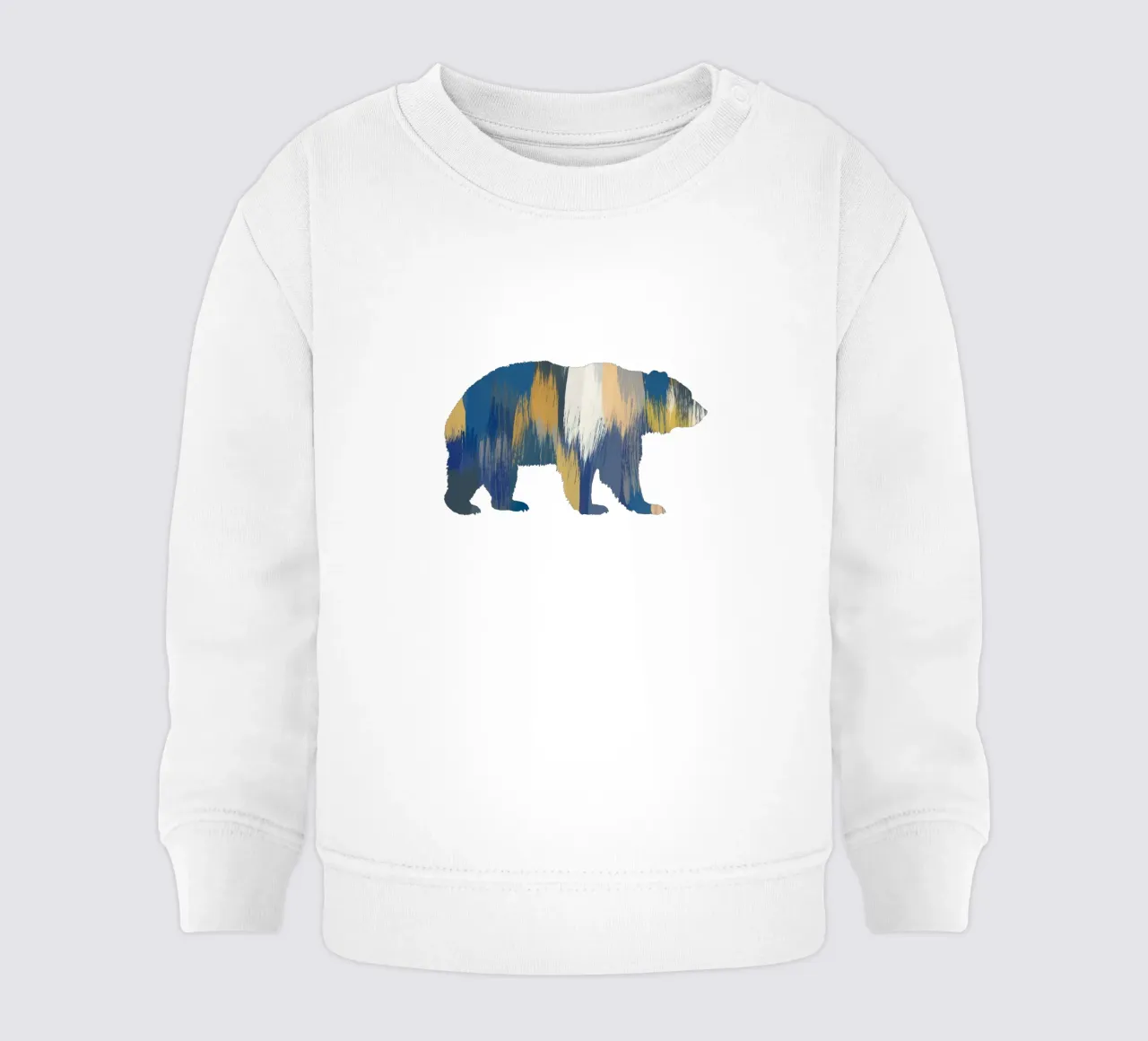 Orso blu e giallo felpa neonato da Orara Studio
