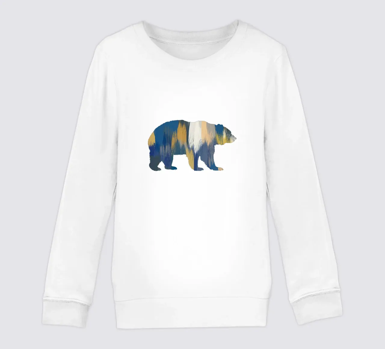 Orso blu e giallo felpa bambino da Orara Studio