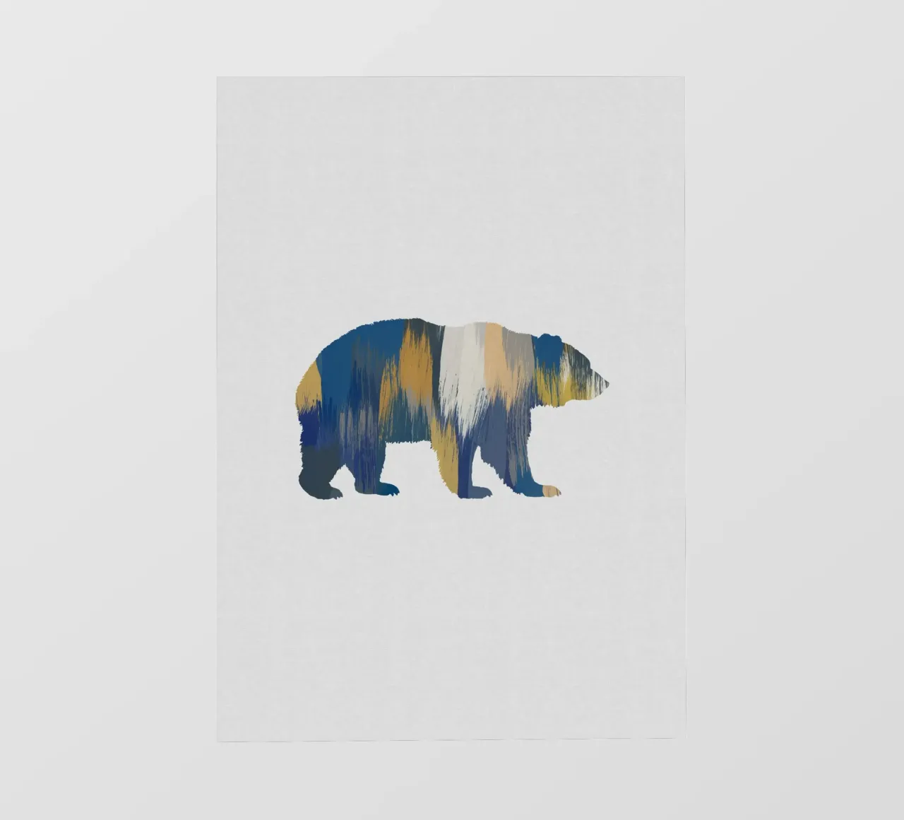 Orso blu e giallo pellicola backlit da Orara Studio
