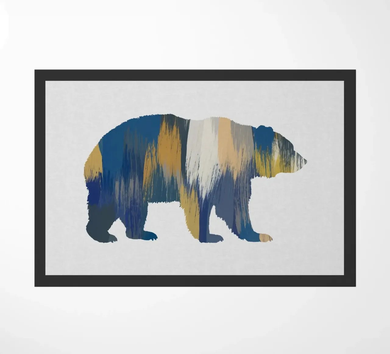Orso blu e giallo zerbino da Orara Studio