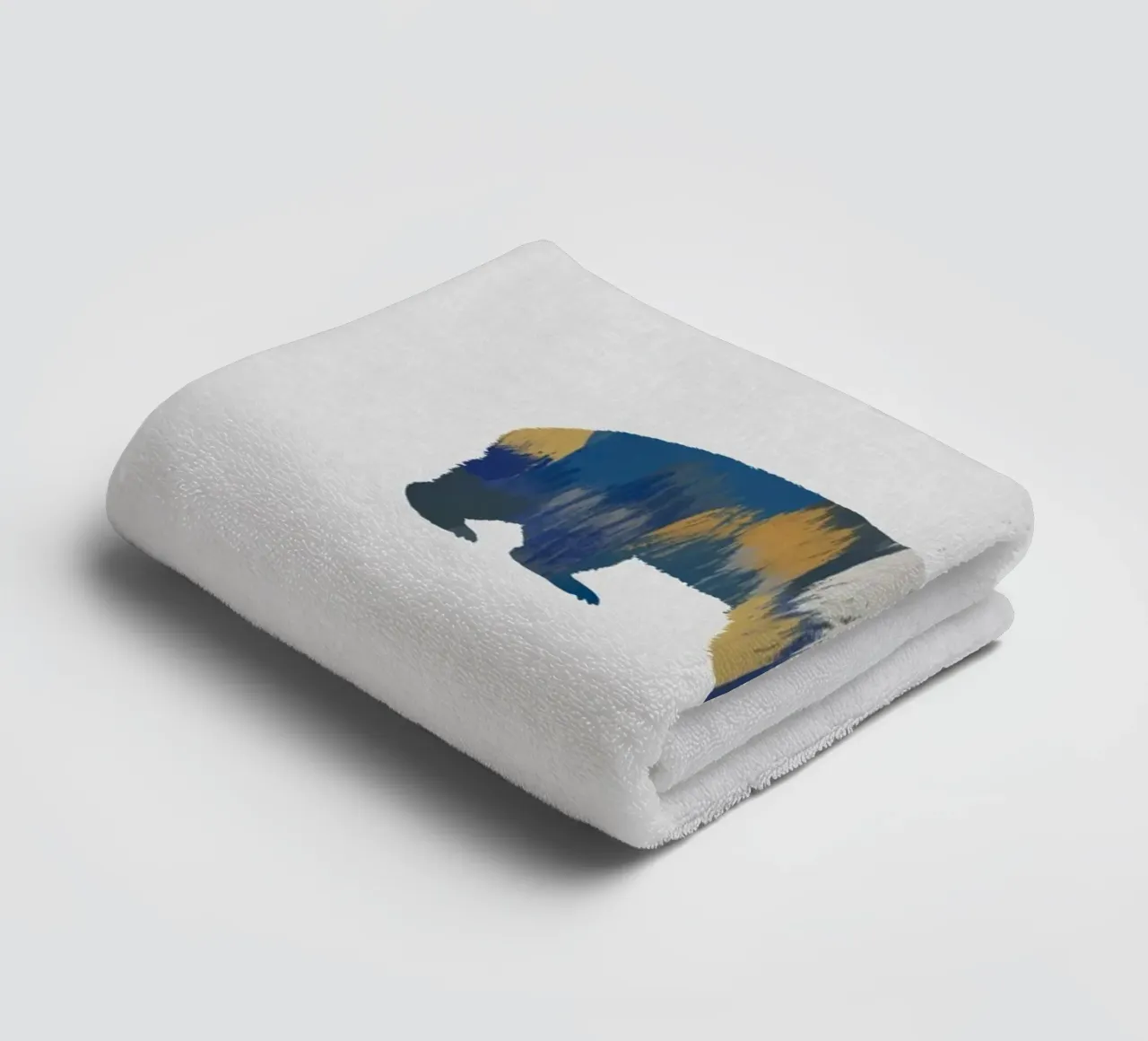 Ours bleu et jaune serviette de bain de Orara Studio