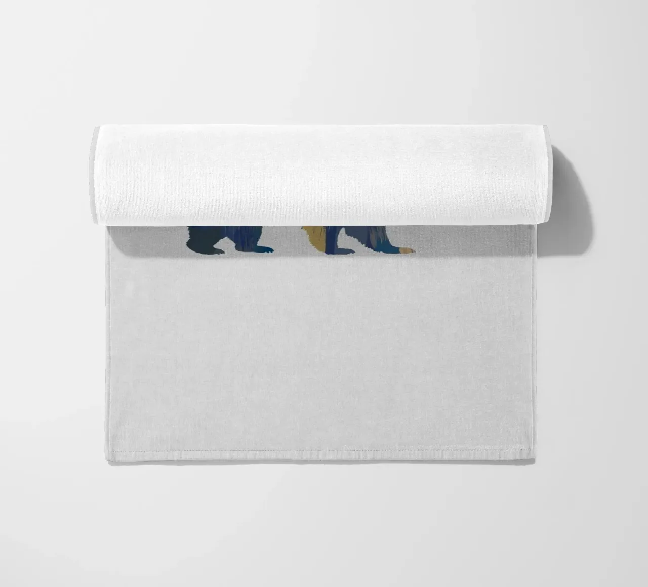 Orso blu e giallo telo mare da Orara Studio