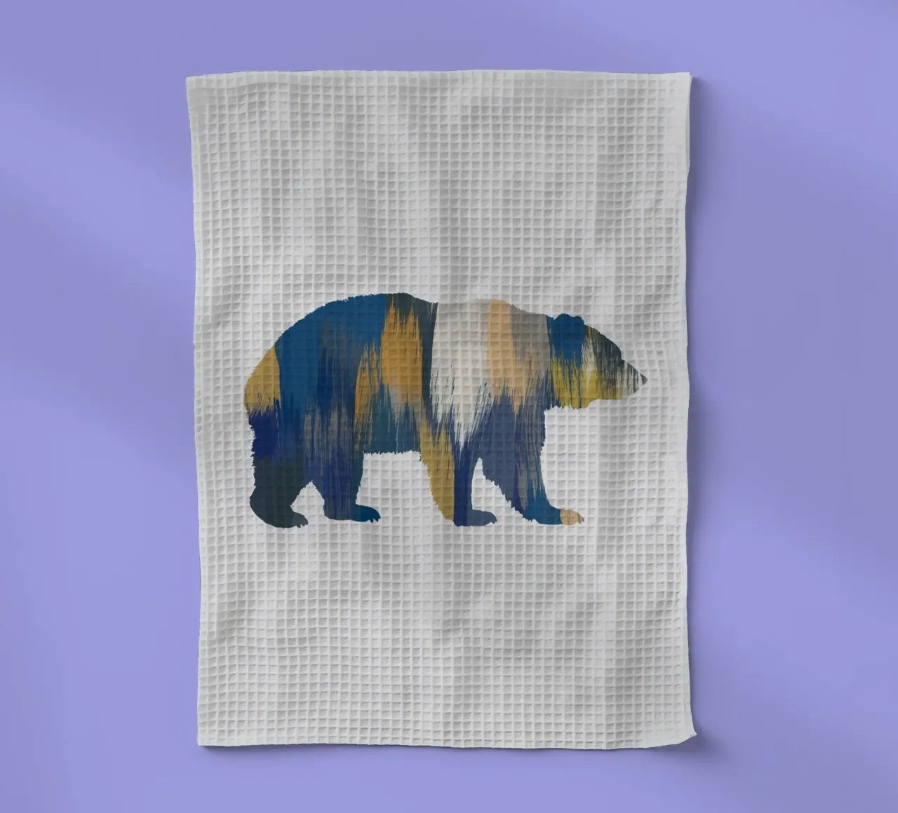 Ours bleu et jaune torchon de Orara Studio