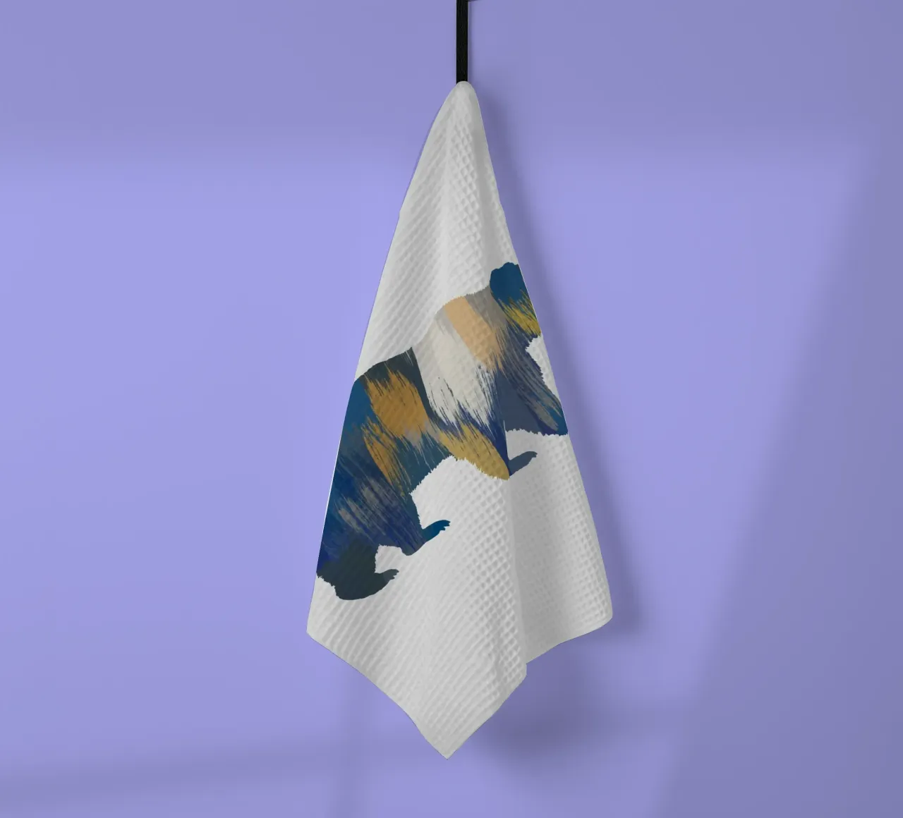 Ours bleu et jaune torchon de Orara Studio