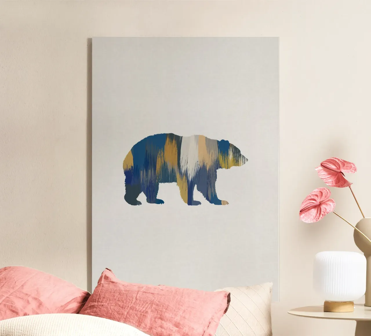 Orso blu e giallo plexiglass da Orara Studio