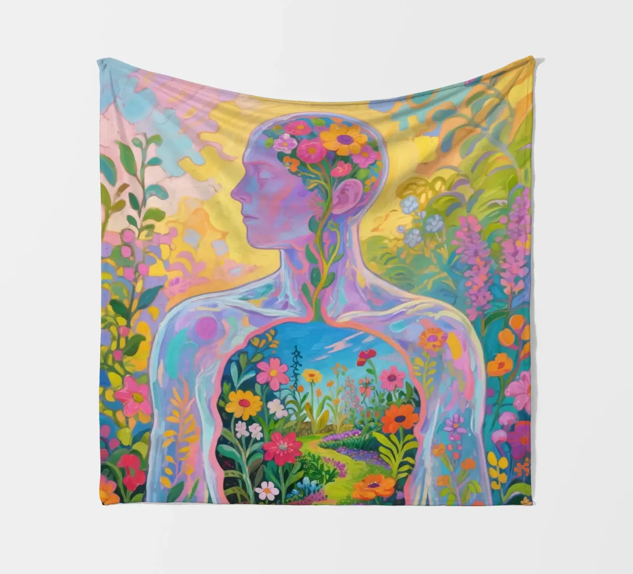 Umano trasparente con giardino in miniatura coperta in pile da Slash Shop