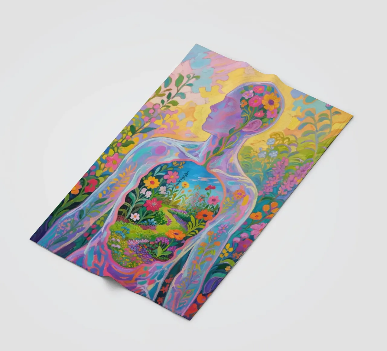 Umano trasparente con giardino in miniatura coperta in pile da Slash Shop