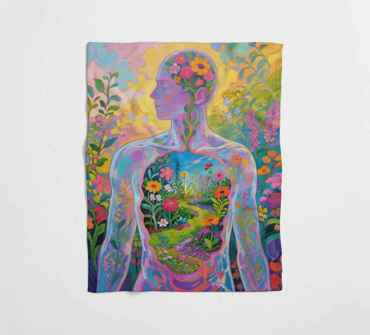 Umano trasparente con giardino in miniatura coperta in pile da Slash Shop