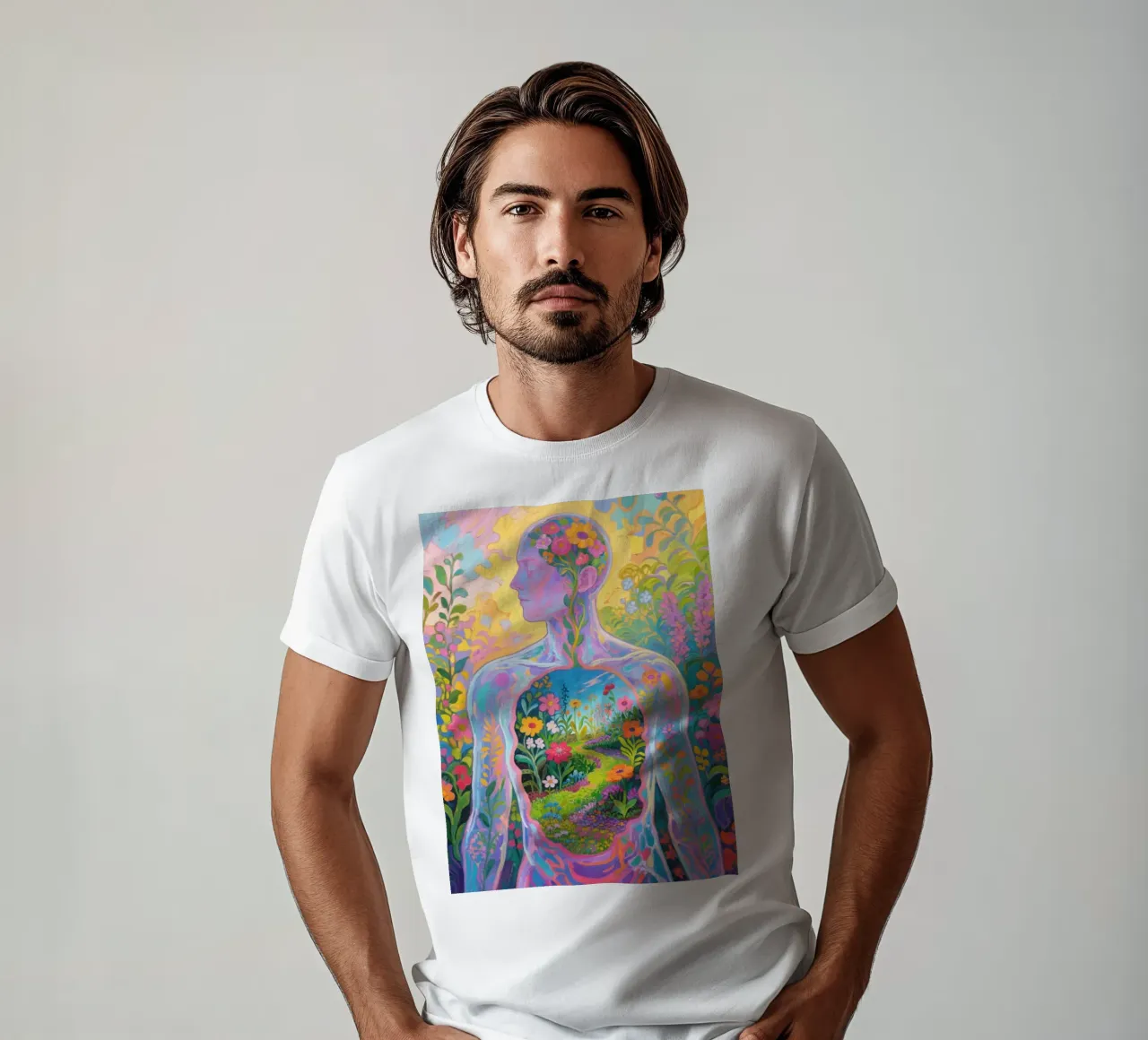 Umano trasparente con giardino in miniatura t-shirt da Slash Shop