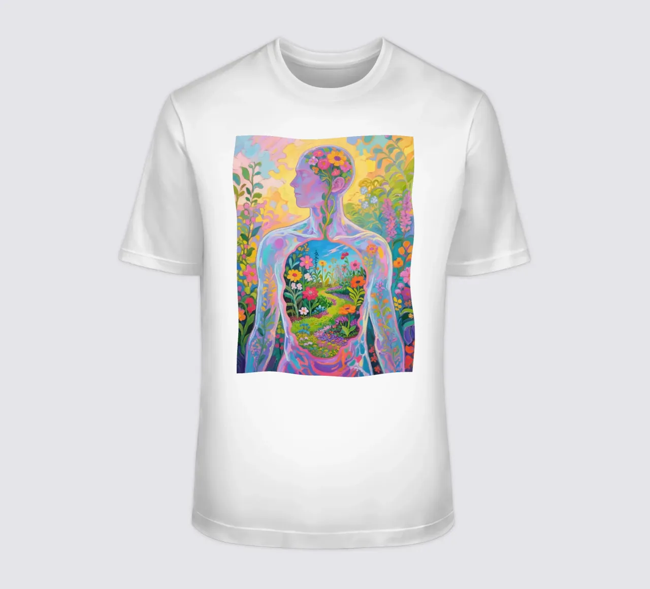 Umano trasparente con giardino in miniatura t-shirt da Slash Shop