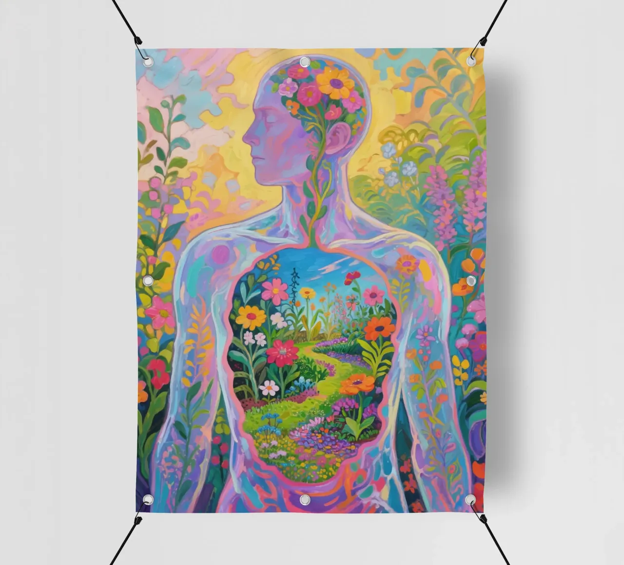 Umano trasparente con giardino in miniatura telo in pvc da Slash Shop