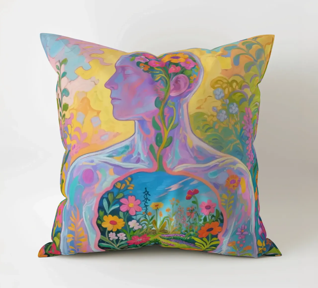 Umano trasparente con giardino in miniatura cuscino da Slash Shop