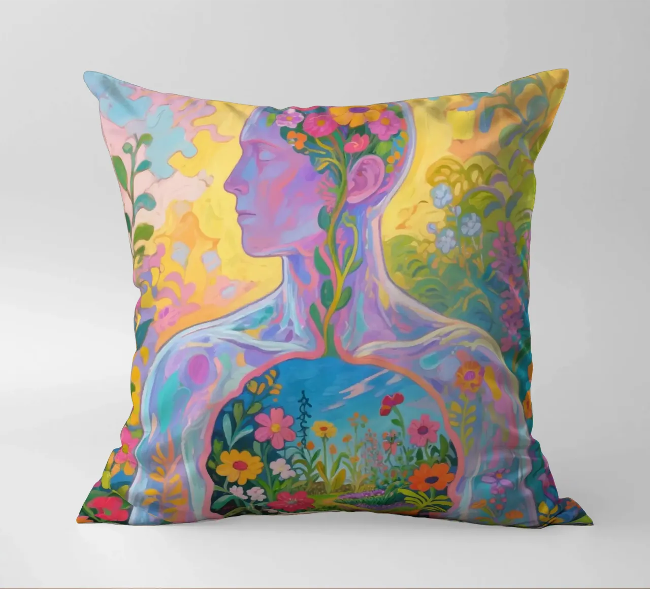 Umano trasparente con giardino in miniatura cuscino da Slash Shop