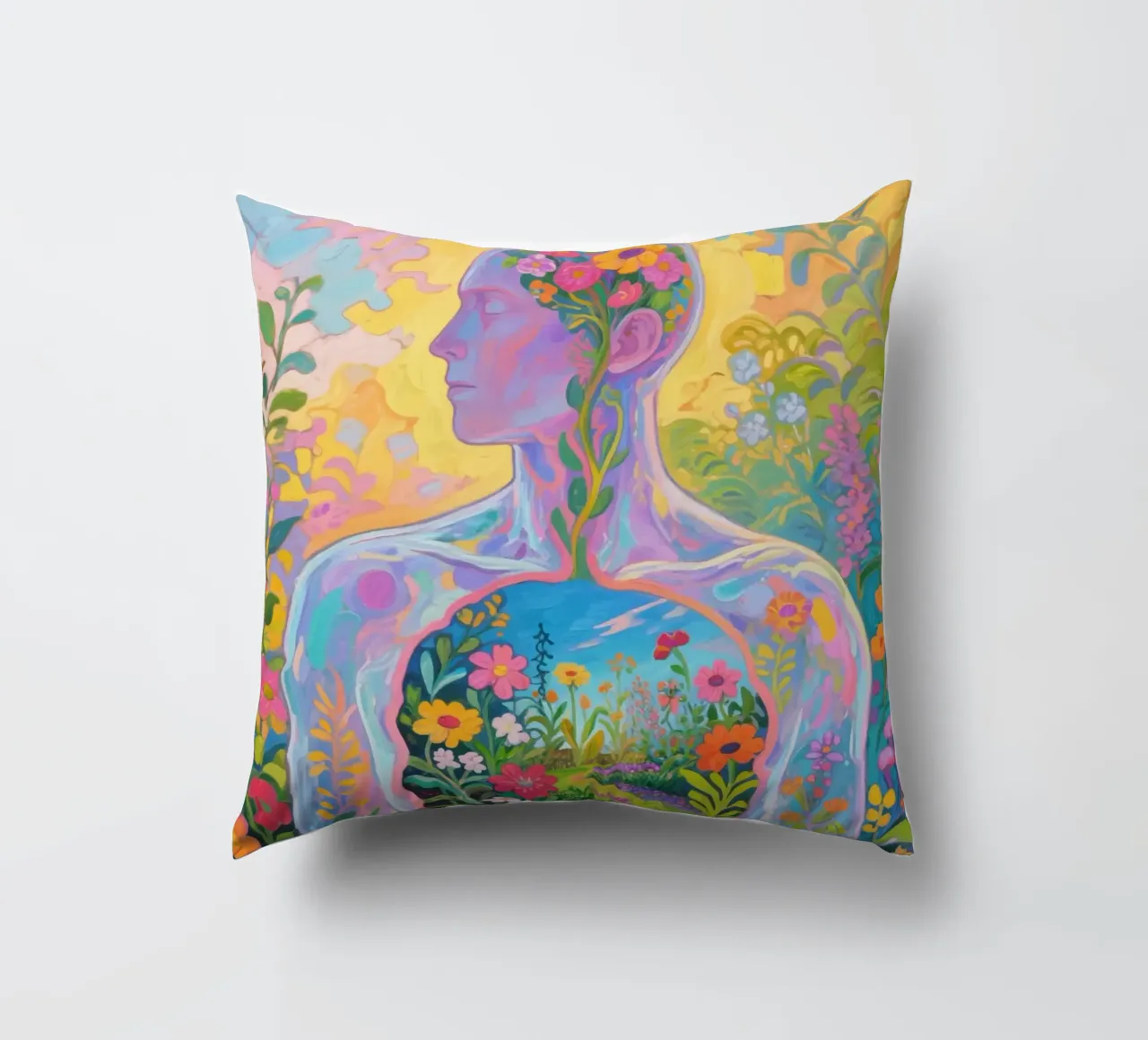 Umano trasparente con giardino in miniatura cuscino da Slash Shop