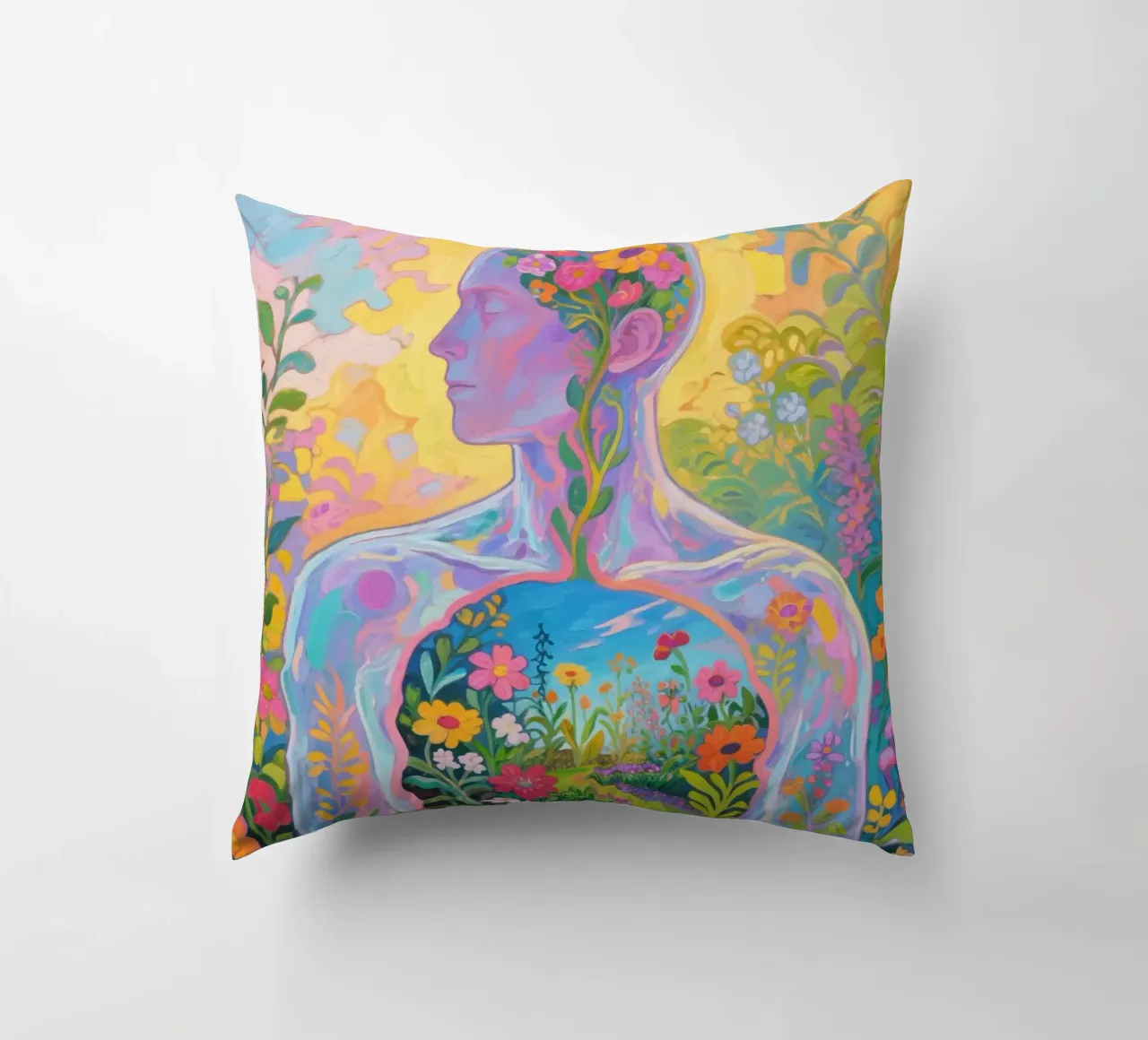 Umano trasparente con giardino in miniatura cuscino da Slash Shop