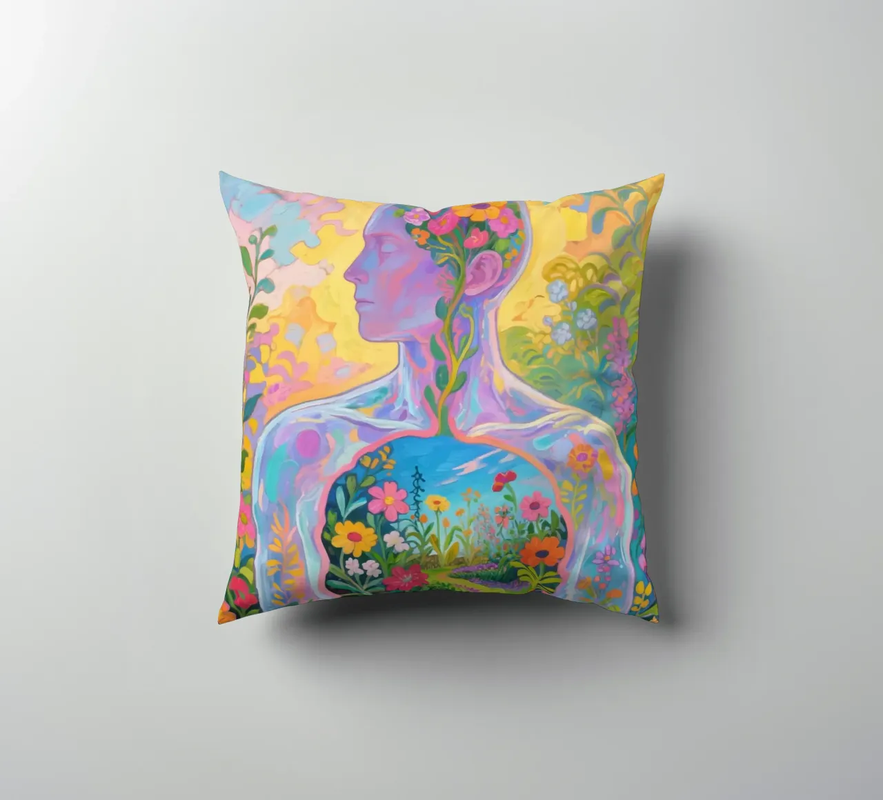 Umano trasparente con giardino in miniatura cuscino da Slash Shop