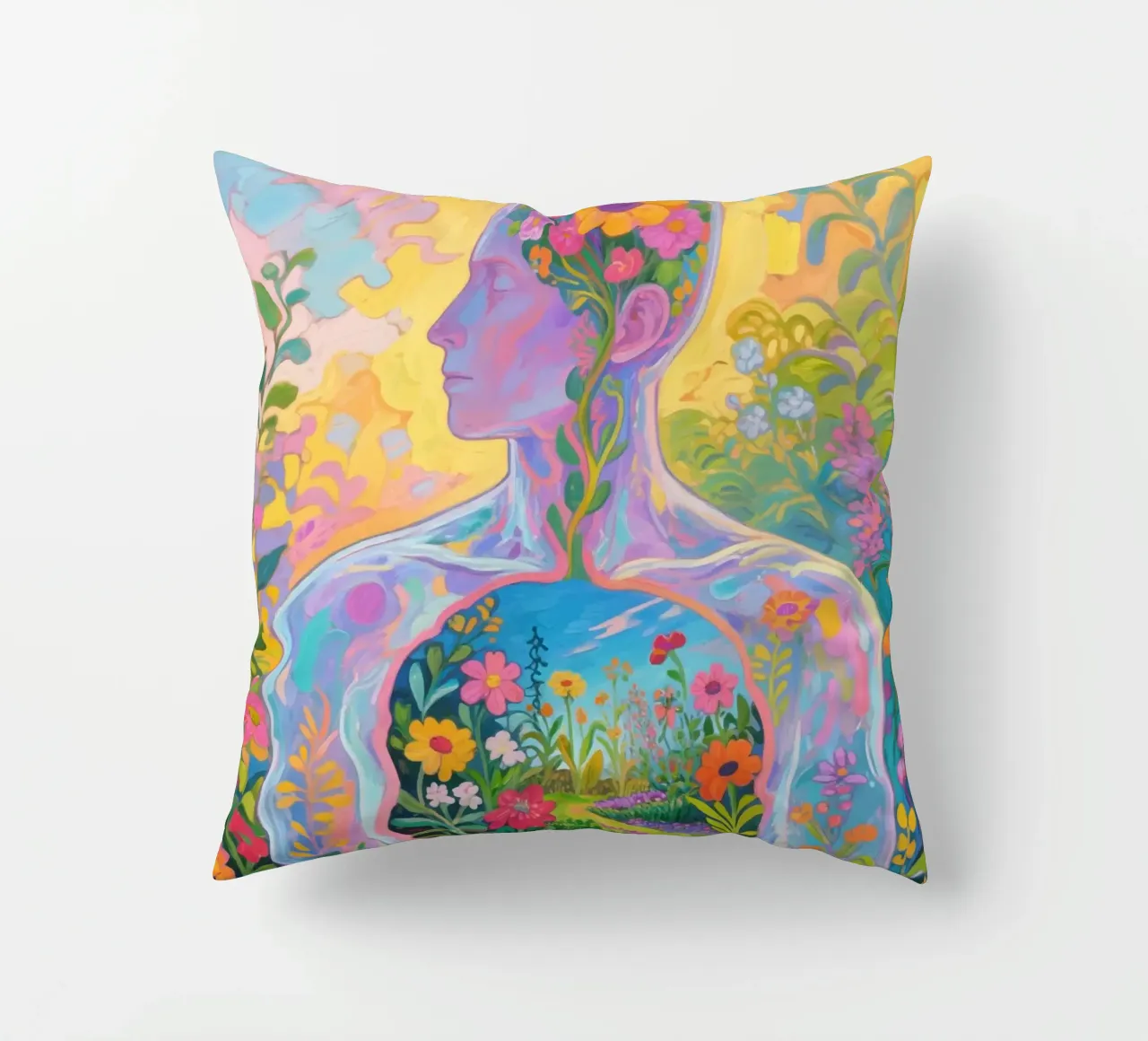 Umano trasparente con giardino in miniatura cuscino da Slash Shop