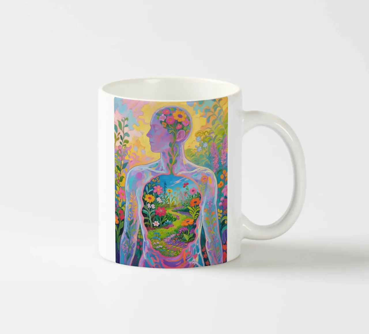 Umano trasparente con giardino in miniatura tazza in ceramica da Slash Shop