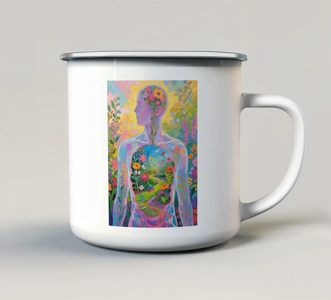 Umano trasparente con giardino in miniatura tazza in smalto da Slash Shop