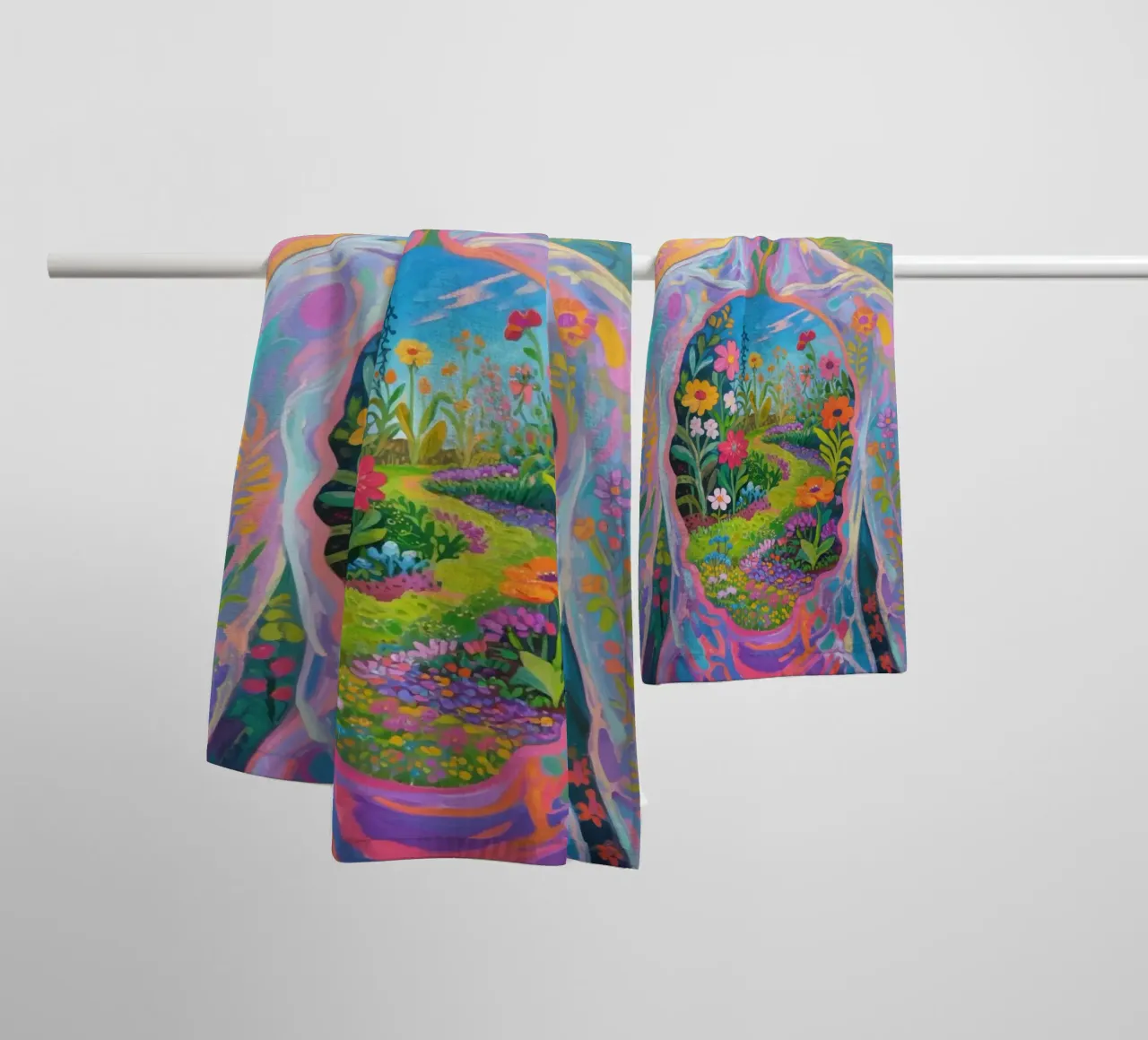 Umano trasparente con giardino in miniatura asciugamano da bagno da Slash Shop