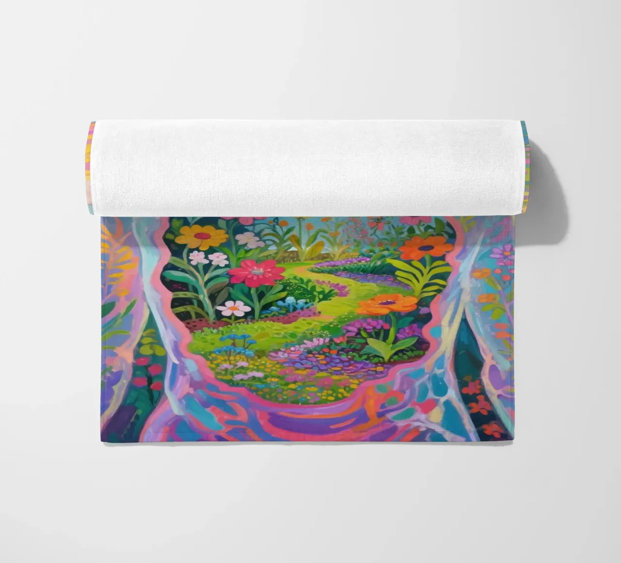 Umano trasparente con giardino in miniatura telo mare da Slash Shop