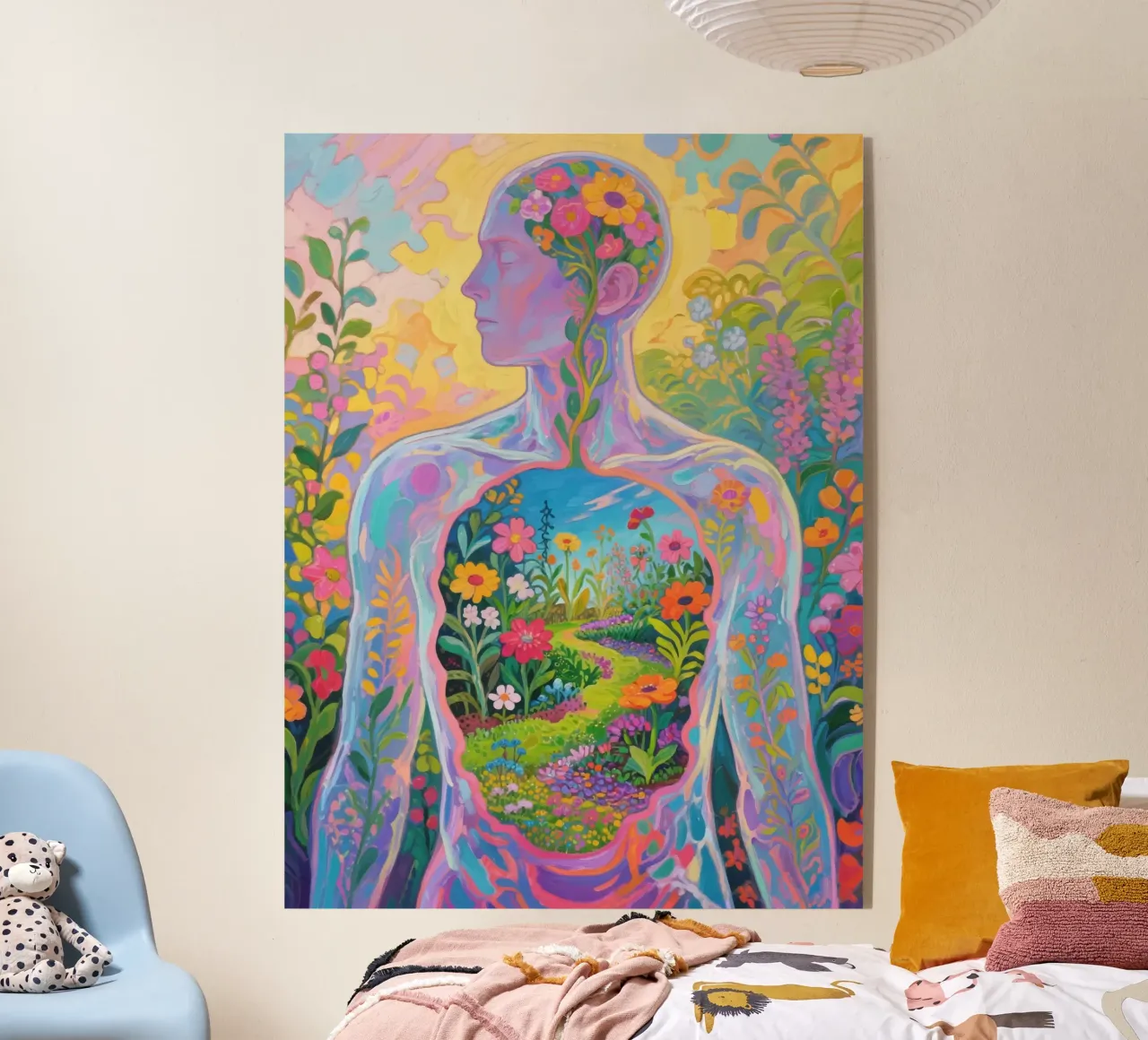 Umano trasparente con giardino in miniatura plexiglass da Slash Shop