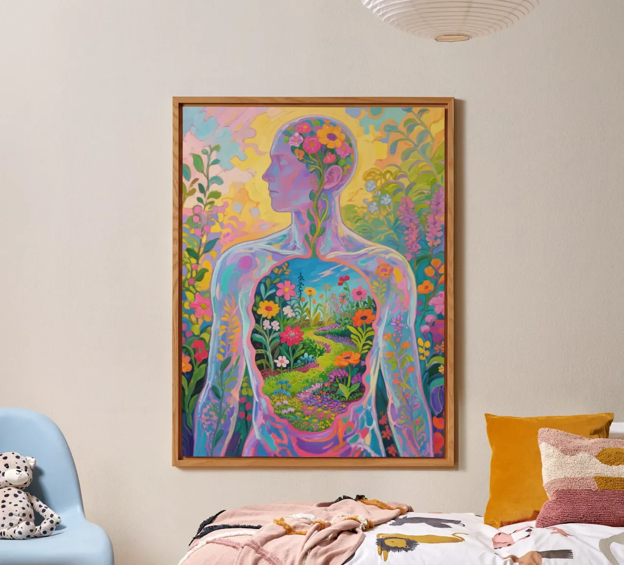 Umano trasparente con giardino in miniatura alluminio dibond da Slash Shop